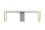 Nordure Twin Study Desk Blanco y Dorado